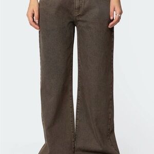 Edikted Dark Brown Flare Jeans